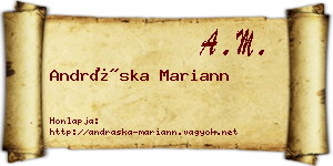 Andráska Mariann névjegykártya